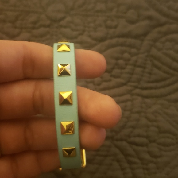 Rustic Cuff - Mint & Gold Stack - Picture 4 of 4